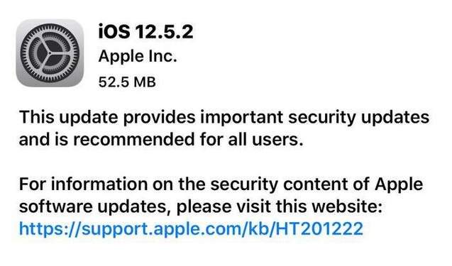 古塔苹果手机维修分享iOS12.5.2发布，建议所有老苹果用户安装 
